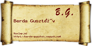 Berda Gusztáv névjegykártya