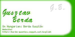 gusztav berda business card