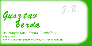 gusztav berda business card